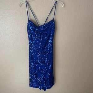 Homecoming Blue Sequin Dress
